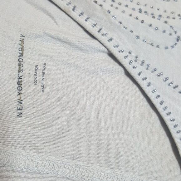 New York & Company Beaded Meckline Sleeveless Top - Picture 4 of 8